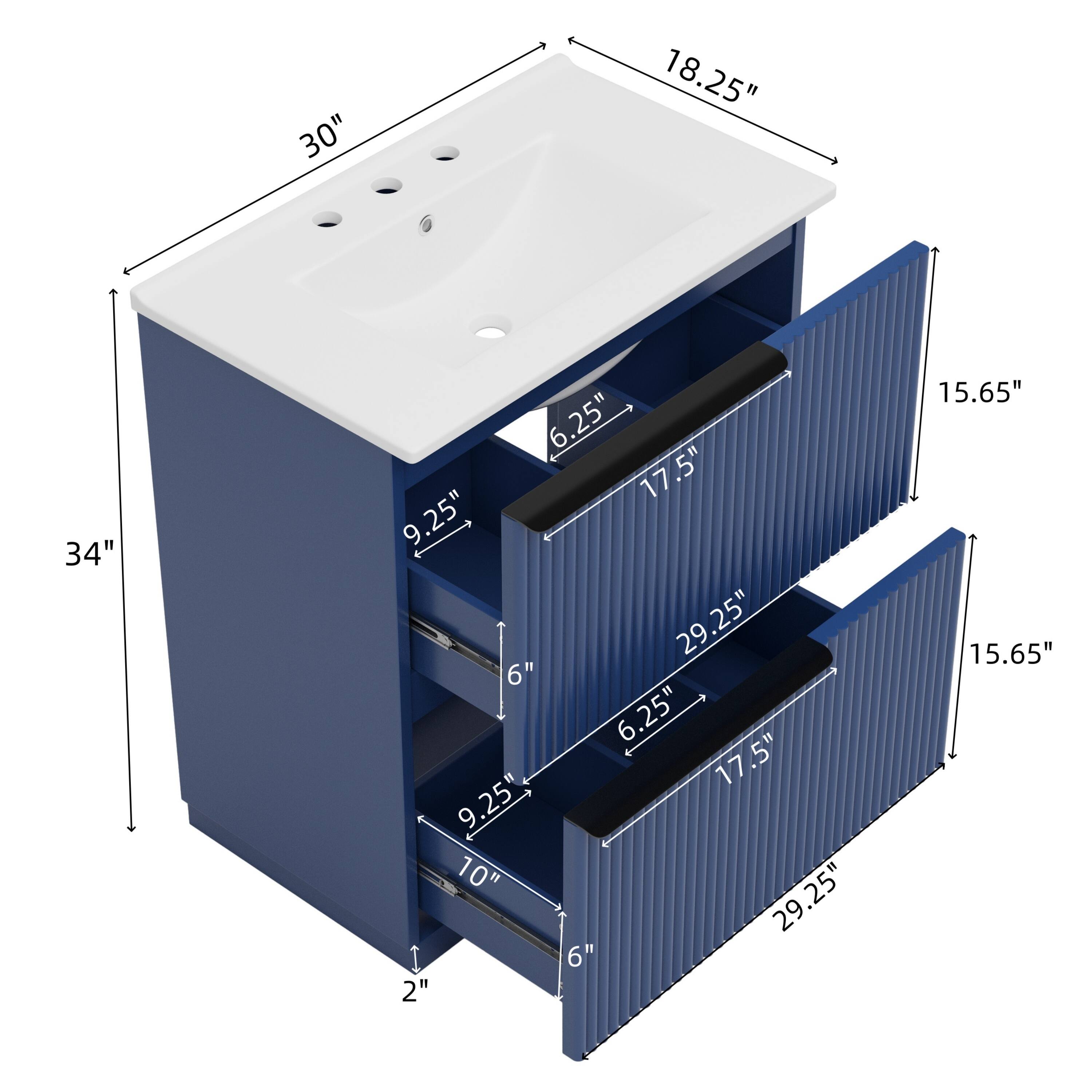 30" 18.25" 34" 6.25" 17.5" 9.25" 29.25" 6" 6.25" 17.5" 9.25" 10" 29.25" 6" 2" 15.65" 15.65"