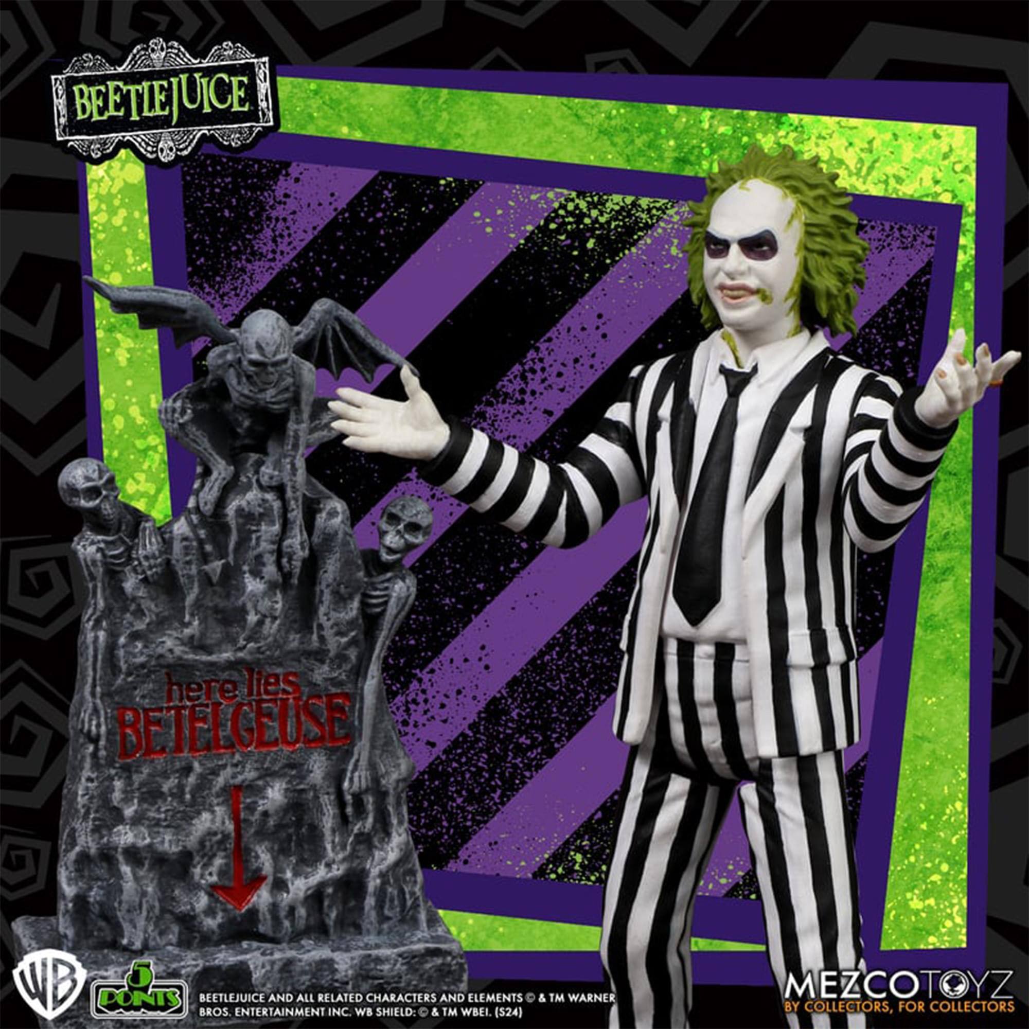 BEETLEJUICE here lies BETELGEUSE PONTS BEETLEJUICE AND ALL RELATED CHARACTERS AND ELEMENTS & TM WARNER BROS. ENTERTAINMENT INC WB SHIELD: & TM WBEL (524) MEZCOTOYZ BY COLLECTORS, FOR COLLECTORS