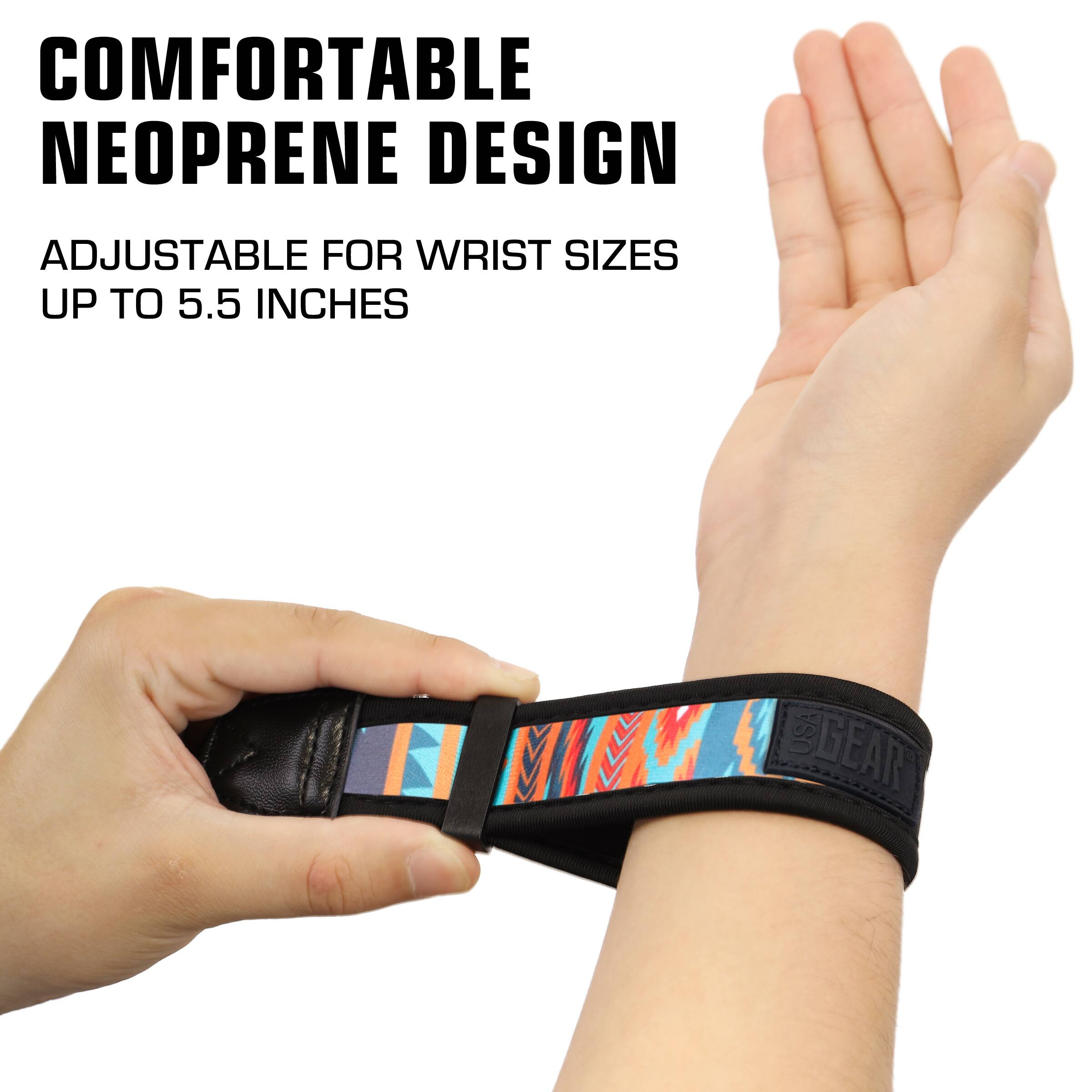 COMFORTABLE NEOPRENE DESIGN  
ADJUSTABLE FOR WRIST SIZES UP TO 5.5 INCHES  
USA GEAR
