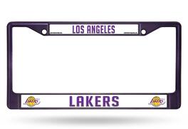Rico Industries - Los Angeles Lakers NBA Licensed Purple Painted Chrome Metal License Plate Frame - Multi