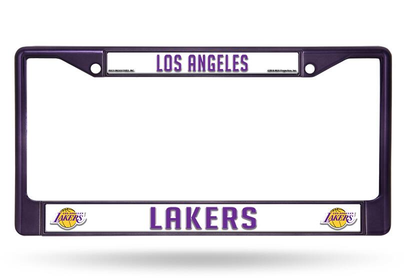 Los Angeles Lakers NBA Licensed Purple Painted Chrome Metal License Plate Frame