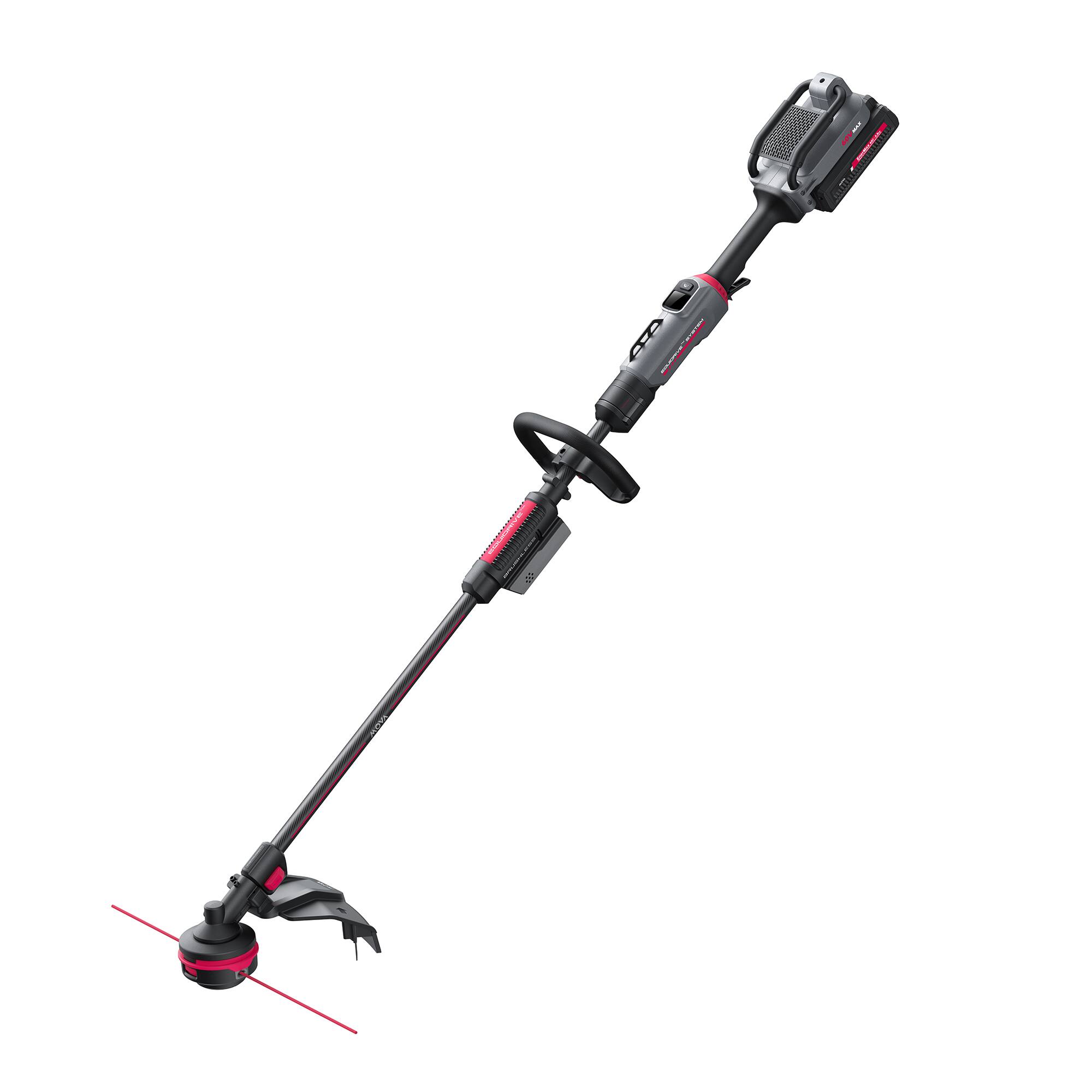 Angle. MOVA - 60V 16" Brushless String Trimmer Kit with 2.5A Battery and 430W Charger-GT616TC - Black.