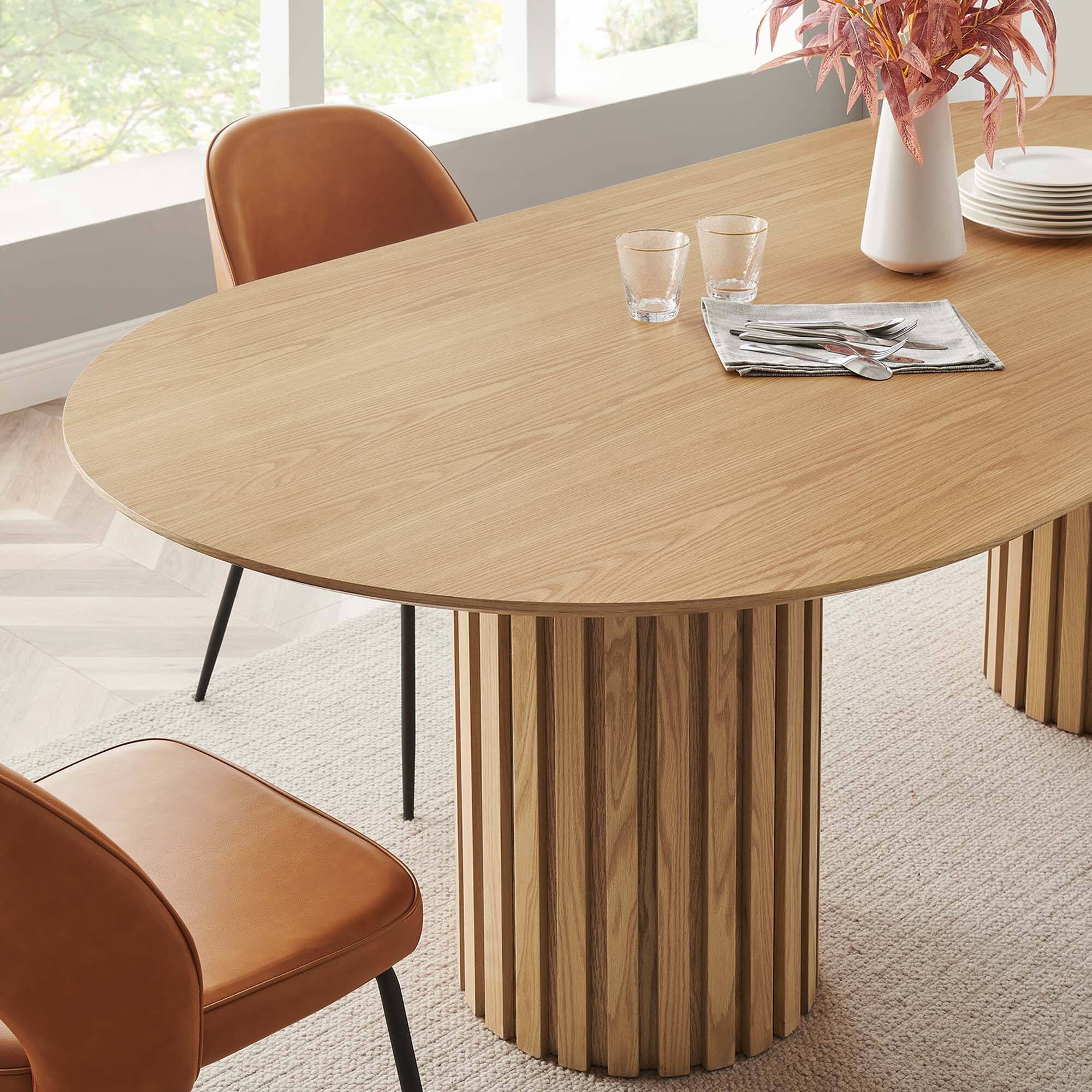 Alt View 8. Modway - Senja 95" Oval Dining Table by Modway - Oak.