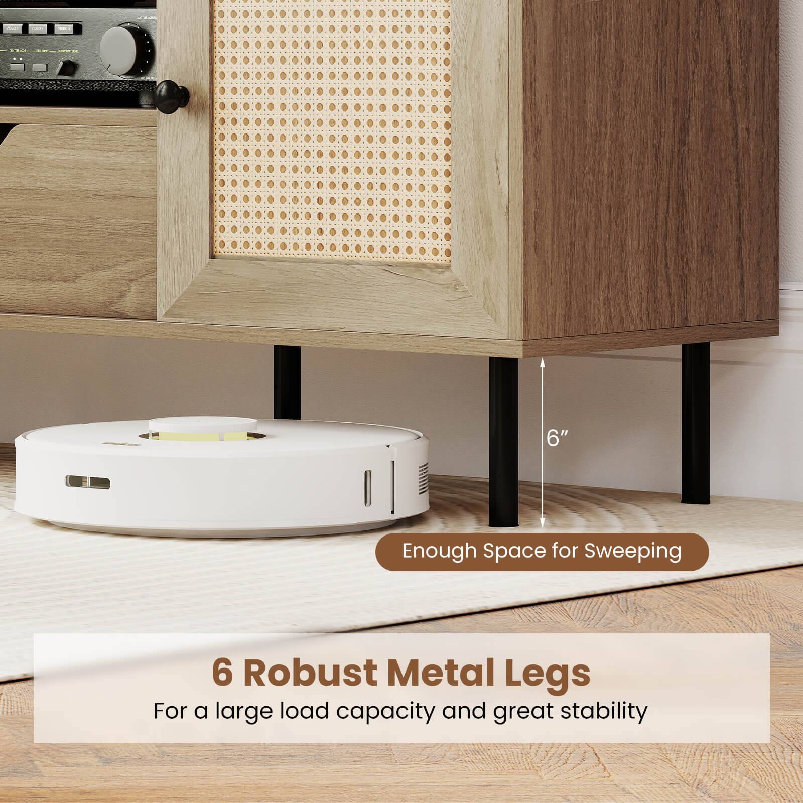 6"  
Enough Space for Sweeping  
6 Robust Metal Legs  
For a large load capacity and great stability
