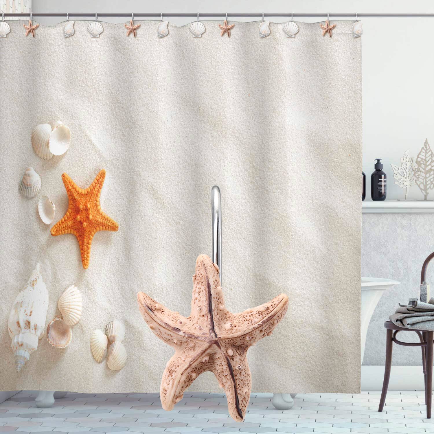 Alt View 4. AGPtek - 12 PCS Seashell Shower Curtain Hooks for Bathroom - Light Brown.