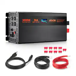 VEVOR - Sump Pump Battery Backup System, 3000W, Auto Switches to Battery Inverter for Continuous Sump Pump Operation - Black