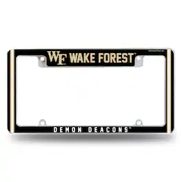 Rico Industries - Wake Forest Demon Deacons Chrome Metal License Plate Frame with Full Frame Team Color Graphics - Multi