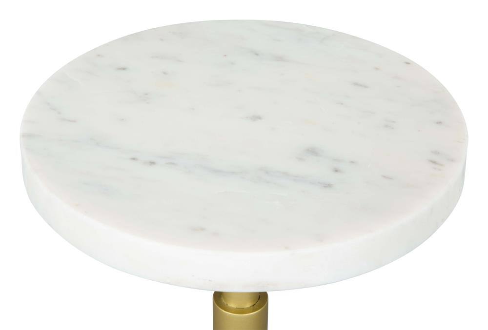 Back. Hivvago - Maurice Side Table White & Gold - White & Gold.