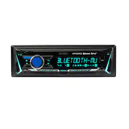 Jensen - MPR210RGB Single DIN Stereo | RGB Display | Bluetooth | AM/FM | Push to Talk | USB | Not a CD Player - Black
