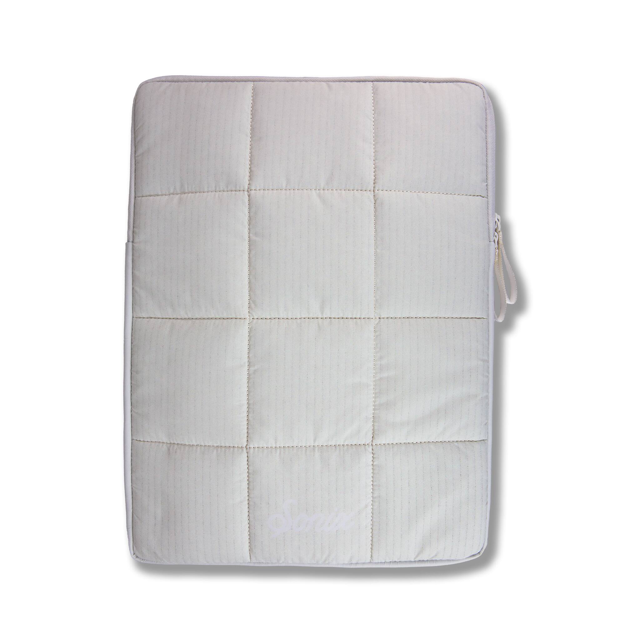 Alt View 1. Sonix - Sonix Ivory Corduroy Puffy Laptop Sleeve - Ivory.