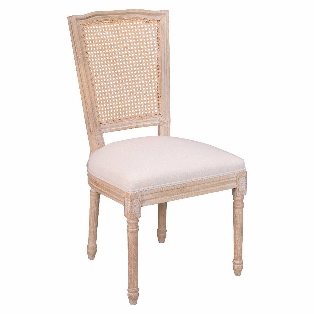 Alt View 10. Loheer - Loheer French Country Dining Chairs Set of 2 Rattan Back Beige - Beige.