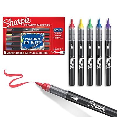 Sharpie Creative Markers  
Sharpie Pops on Light & Dark Surfaces  
Paint Effect No Bleed  
Brush Tip  
5 Water-Based Acrylic Markers