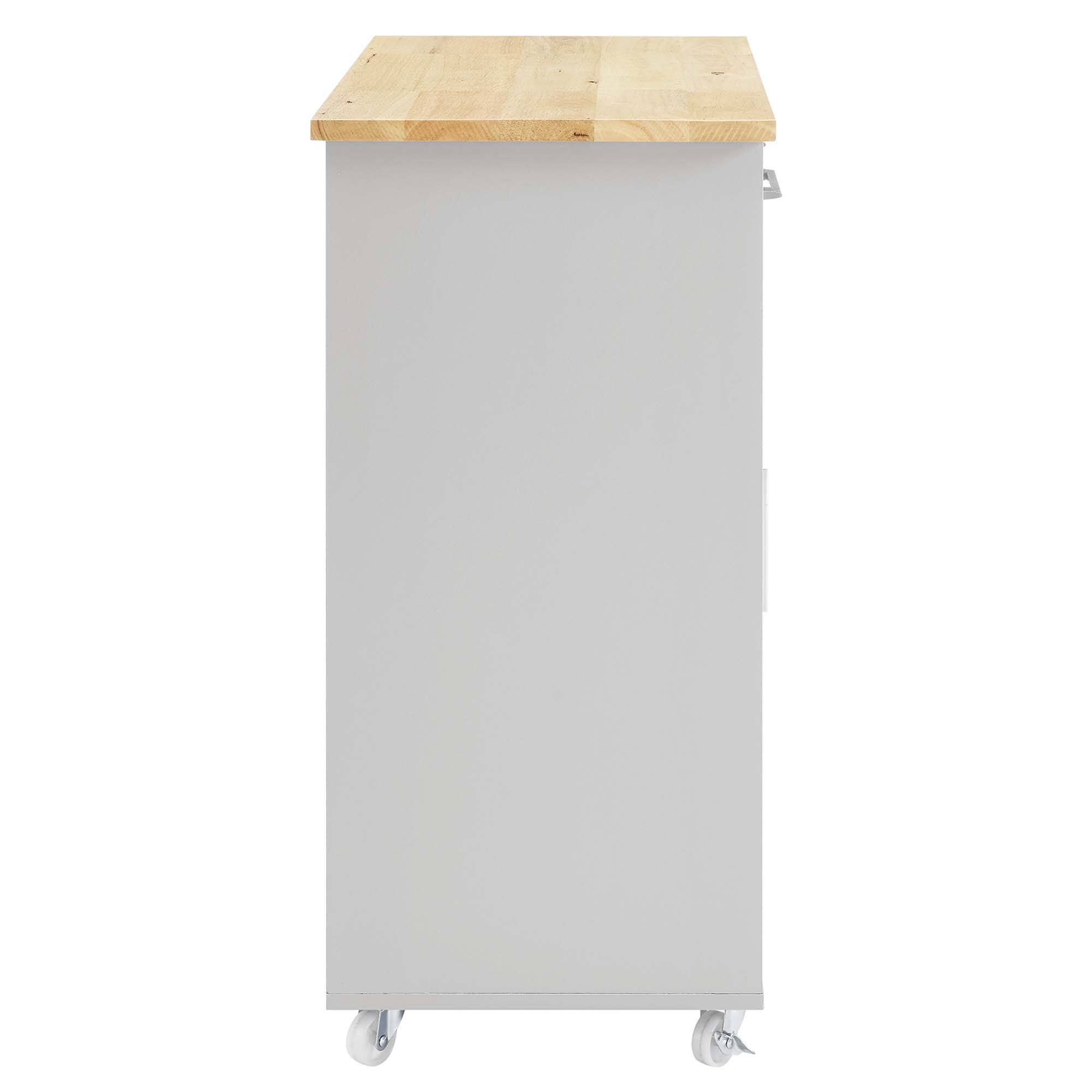 Alt View 2. Modway - Culinary Kitchen Cart With Towel Bar by Modway - Light Gray Natural.