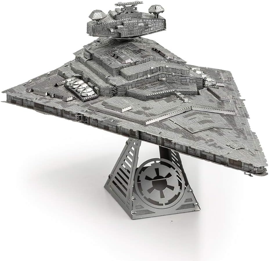 Alt View 4. Metal Earth - Metal Earth Puzzle 3D Destroyer Imperial Star Wars Metal Jigsaw Puzzles Buildable Model Kits - Silver.