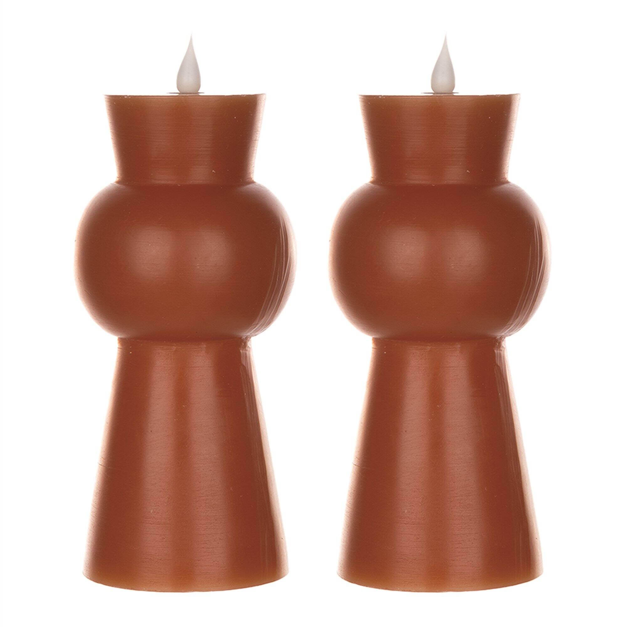 Angle. BreeBe - Simplux Designer LED Candle with remote (Set of 2) - Orange.