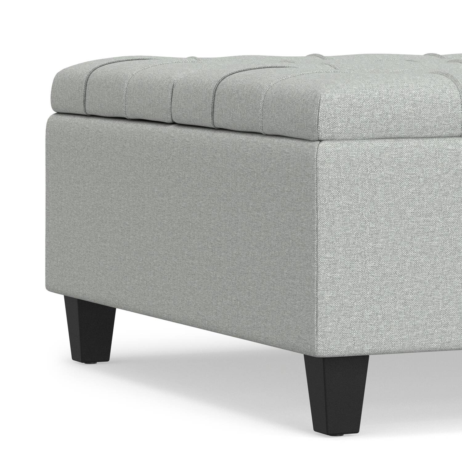 Alt View 7. Simpli Home - Harrison Coffee Table Storage Ottoman - Light Stone Grey.
