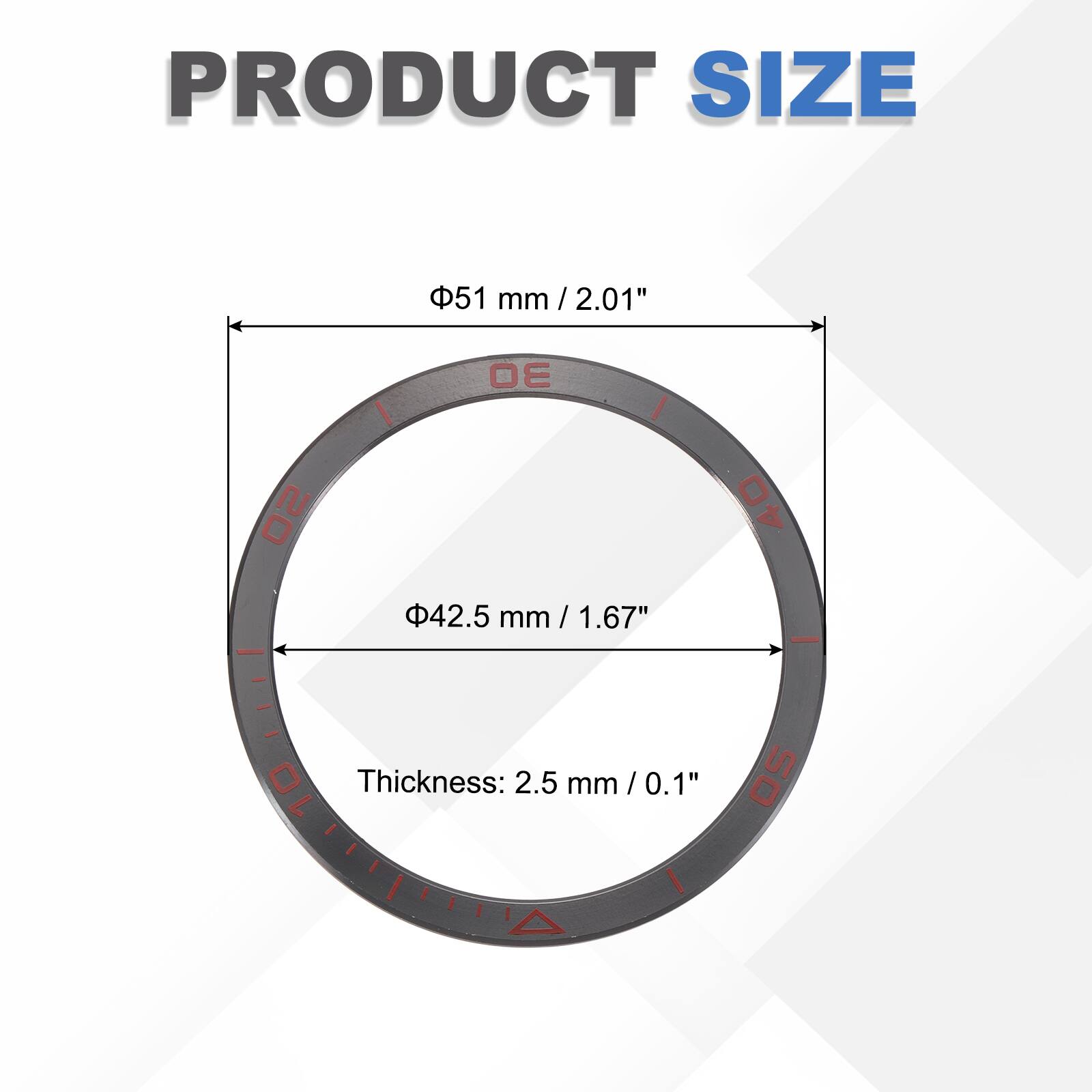 PRODUCT SIZE

Φ51 mm / 2.01"

Φ42.5 mm / 1.67"

Thickness: 2.5 mm / 0.1"
