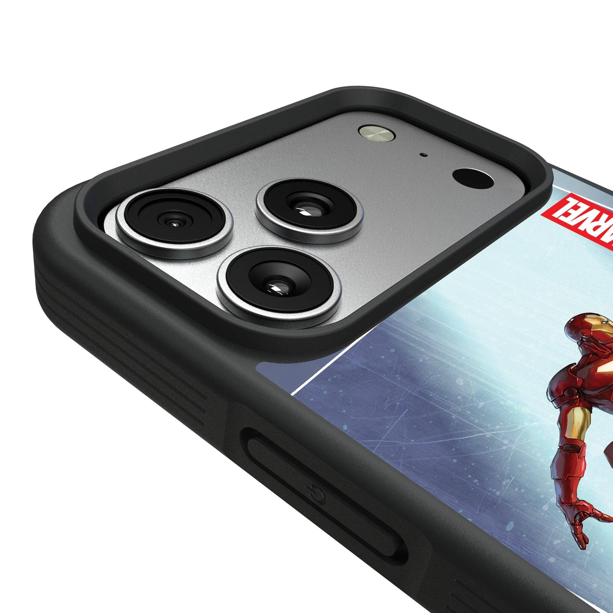 Left. Keyscaper - Marvel Cover Art Bump Phone Case - Apple iPhone 17 Pro - Iron Man.