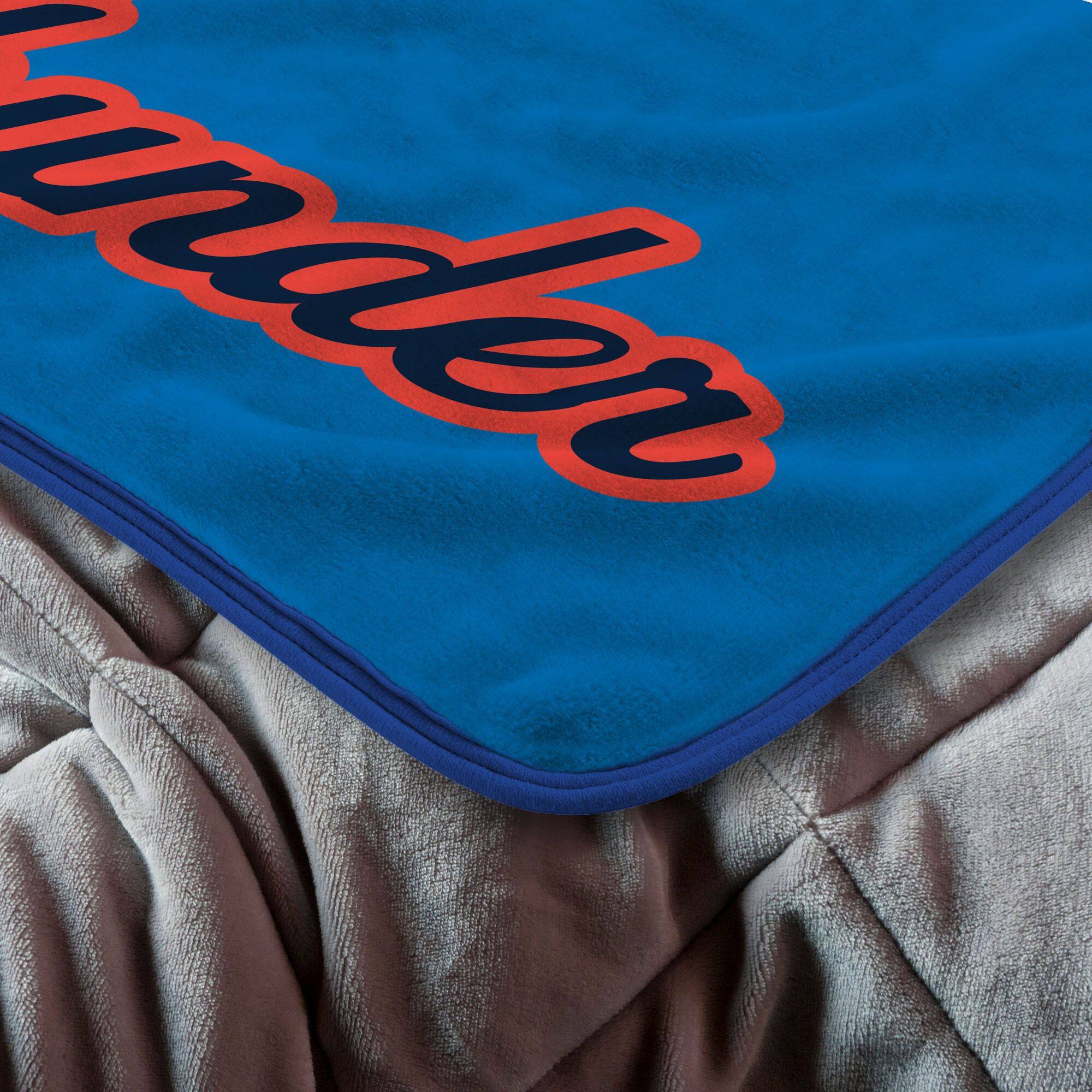 Back. Sweet Home Collection - NBA Oklahoma City Thunder 46" x 60" Raschel Throw Blanket - Blue.