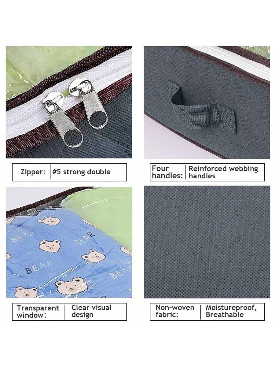 - Zipper: #5 strong double
- Four reinforced webbing handles
- Transparent clear visual window
- Non-woven moistureproof, breathable fabric