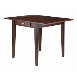 FurniFact - Antique Folding Dining Table – Small Round Drop Leaf Table - Walnut