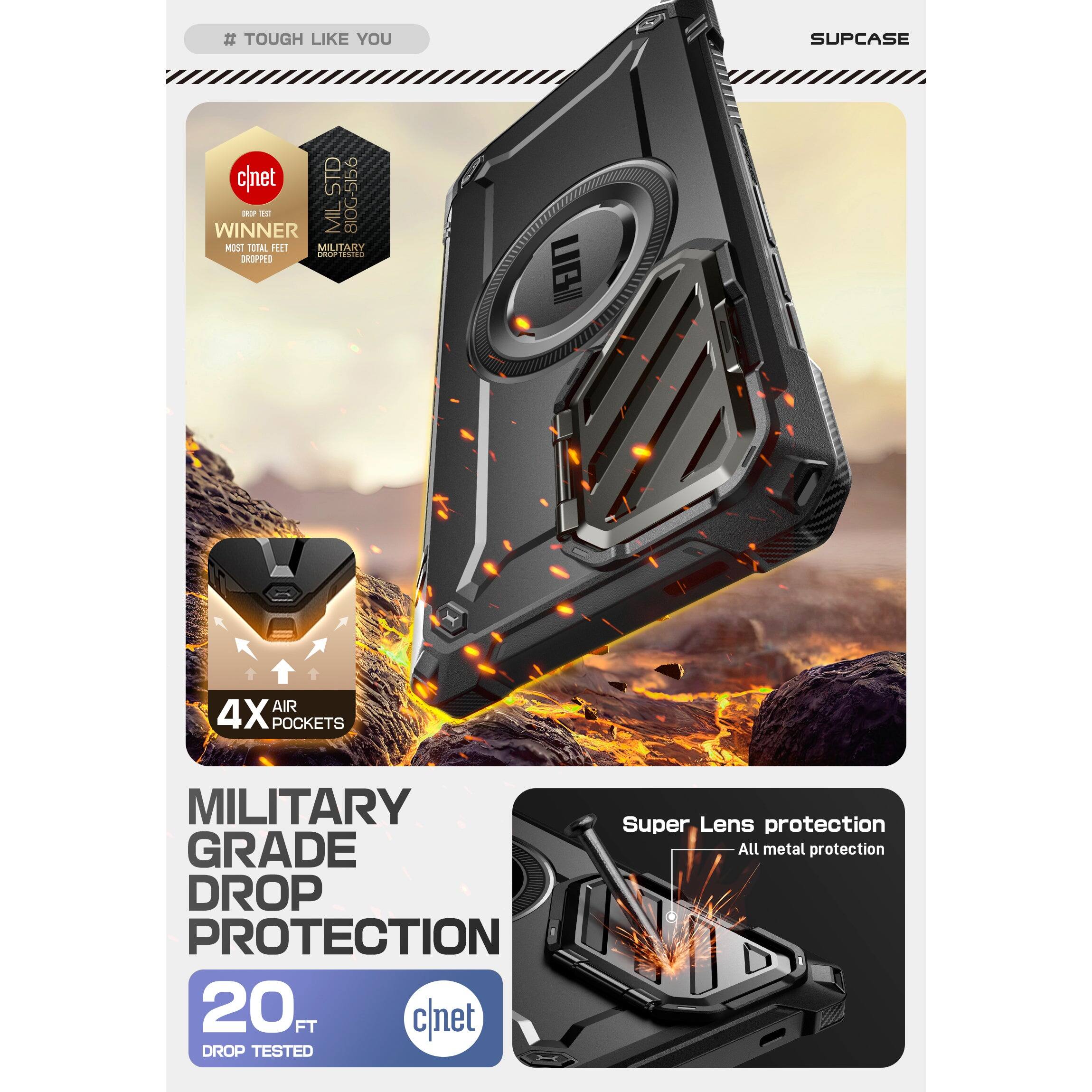 # TOUGH LIKE YOU

SUPCASE

c|net WINNER  
MOST TOTAL FEET DROPPED  
MILITARY GRADE DROP PROTECTION  
20 FT DROP TESTED

4X AIR POCKETS

MILITARY GRADE DROP PROTECTION

Super Lens protection  
All metal protection
