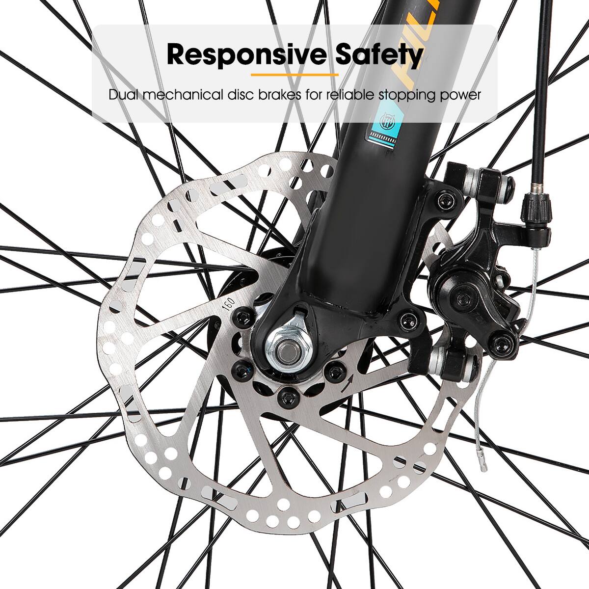 Responsive Safety Dual mechanical disc brakes for reliable stopping power 160