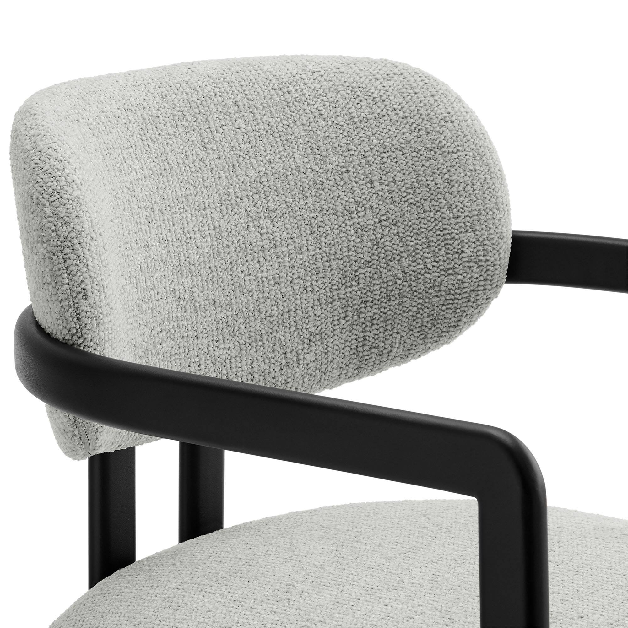 Alt View 4. Modway - Elio Barrel Fabric and Metal Dining Chair by Modway - Gray.