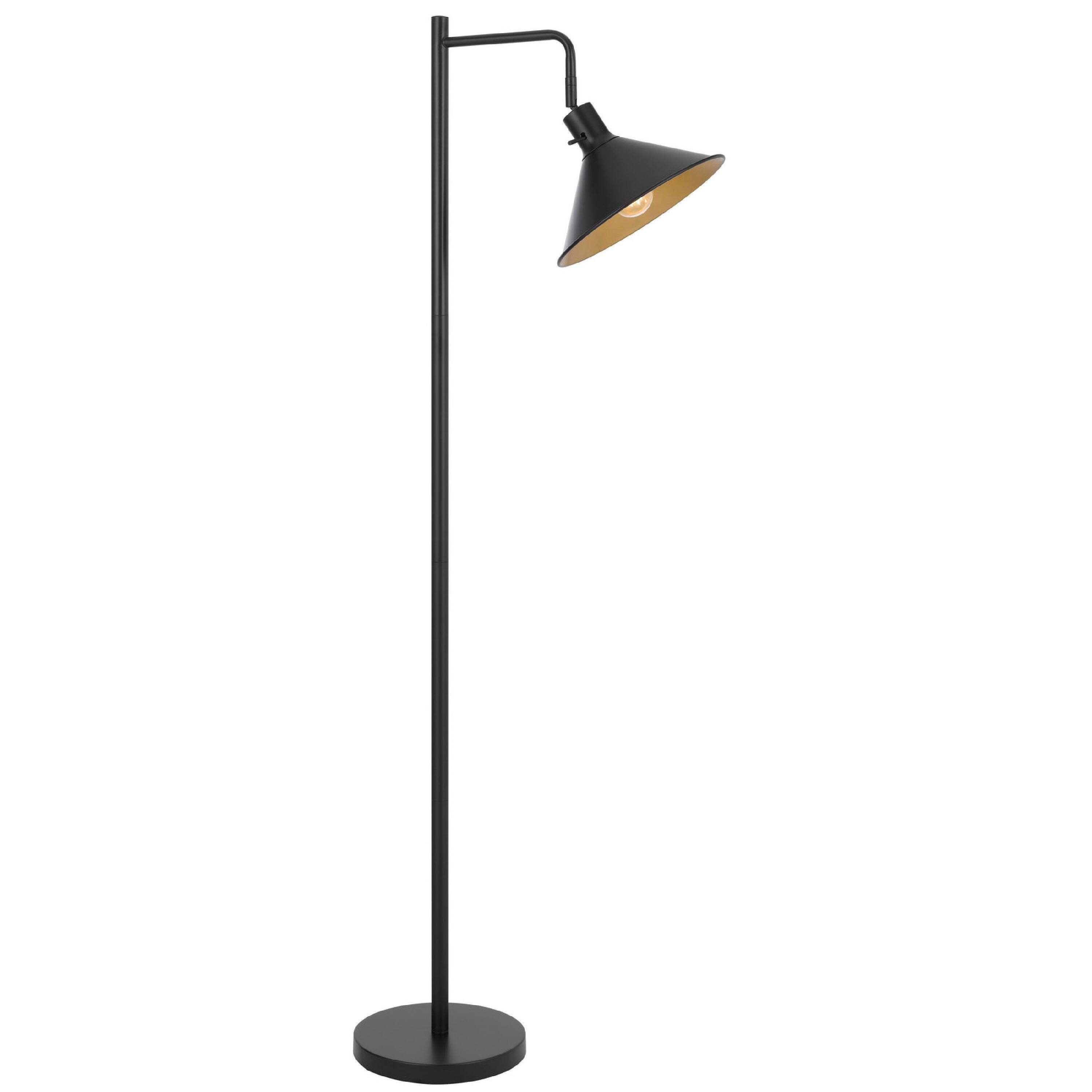 Angle. Manhattan Lane - Floor Lamp, Adjustable Head with Hanging Cone Shade, Metal.