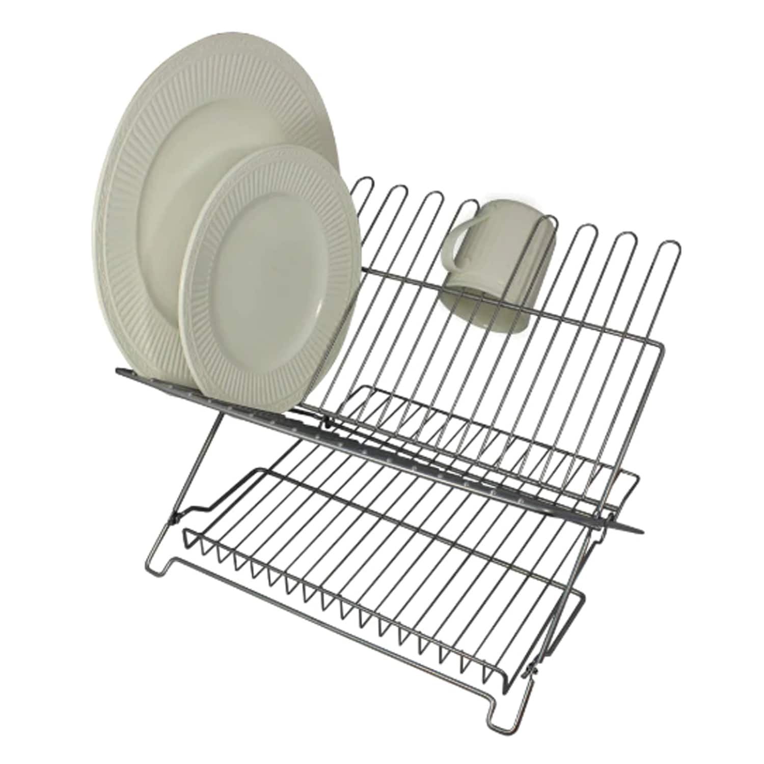 Better Houseware - 1483.5 Jr. Folding Dish Rack - metallic