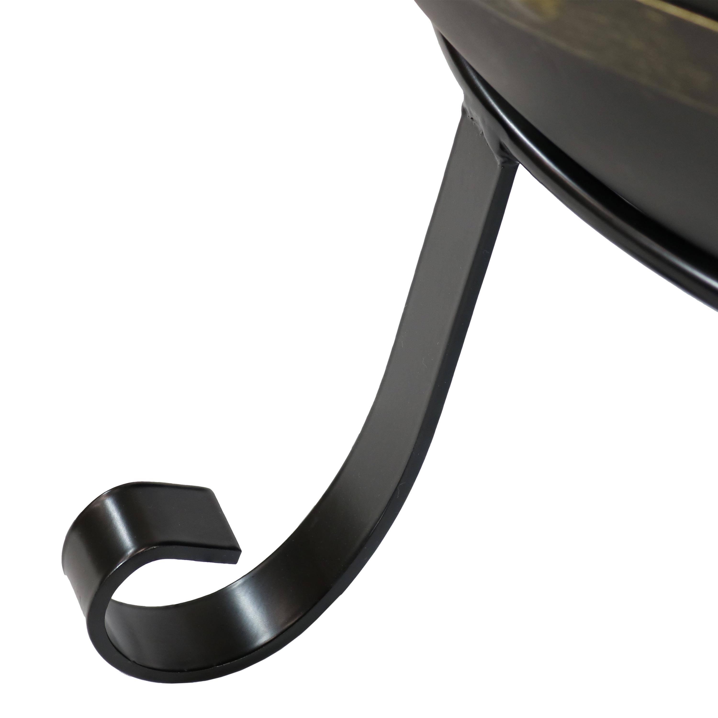 Alt View 7. Sunnydaze - 25 in Victorian Steel Fire Bowl with Handles and Spark Screen - Black.