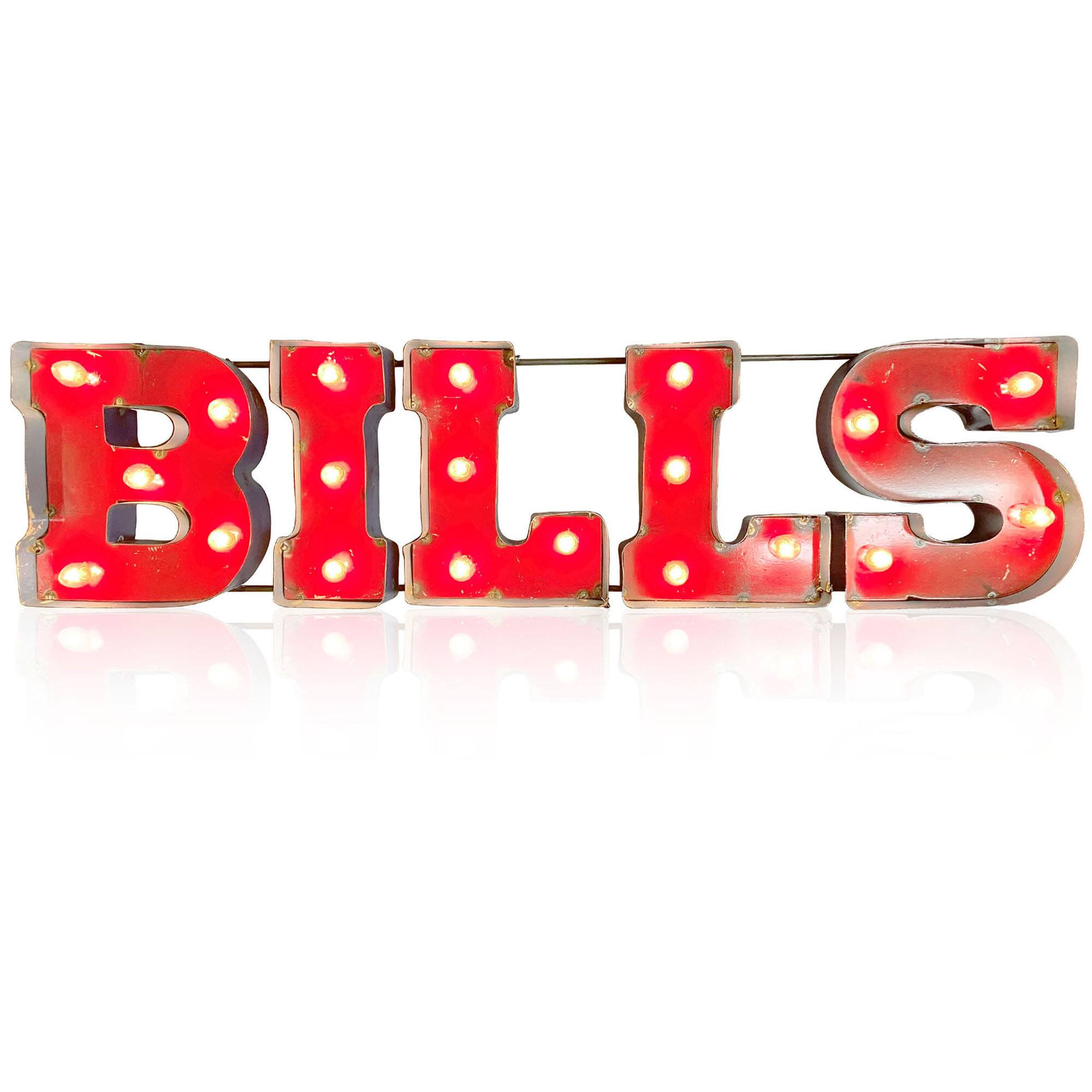 Buffalo Bills 9.2'' x 37.5'' Lighted Recycled Metal Sign