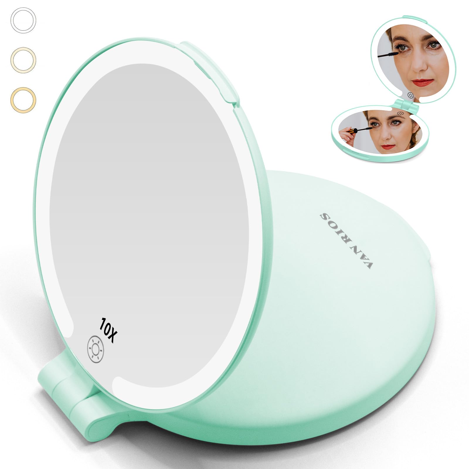Comfort Essence - Mirror Makeup Light Magnifying Lights High Quality Modern Design Elegant Stylish Professional - Cyan-7"L x 6.3"W