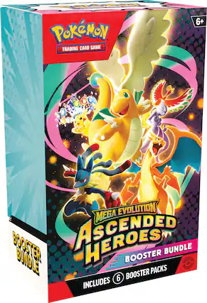Pokémon Trading Card Game
Mega Evolution
Ascended Heroes
Booster Bundle
Includes 6 Booster Packs