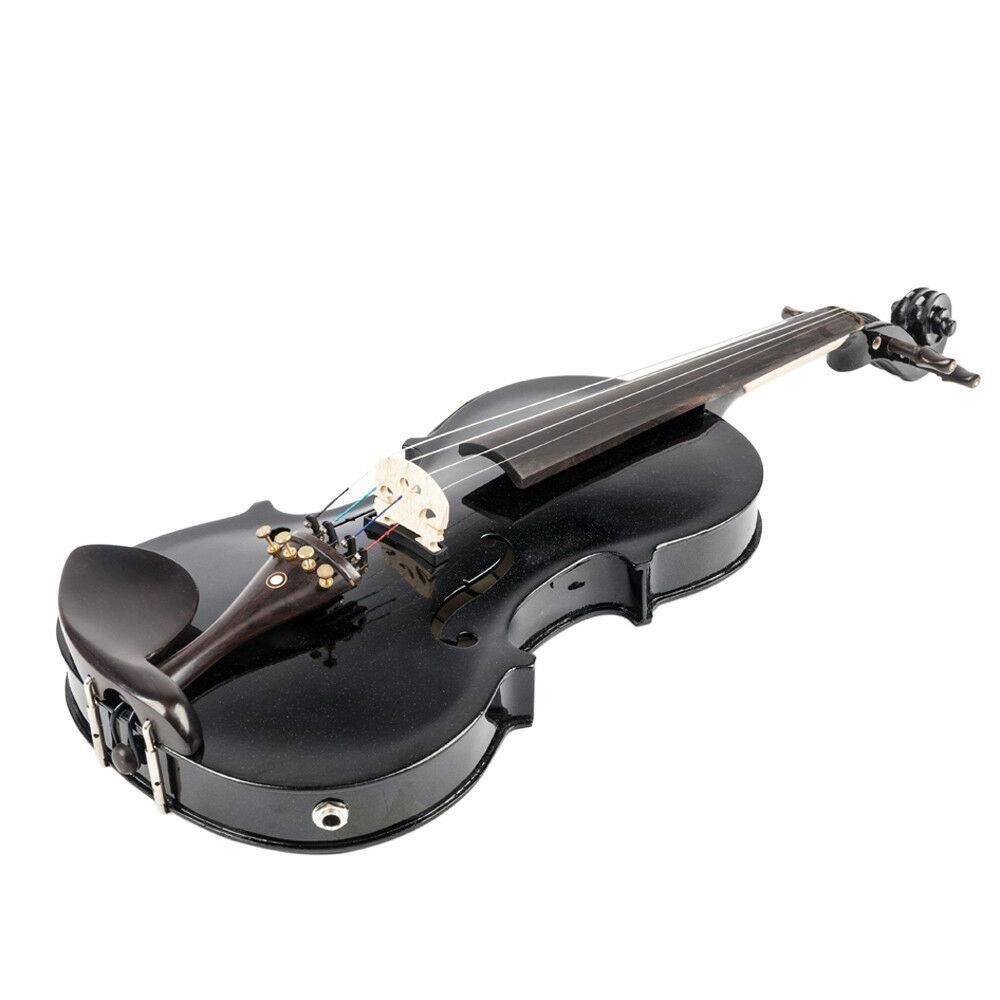 Alt View 4. Winado - Acoustic Electric Violin, 4/4 Violin with EQ preamp and Ebony Accessories, Full-size Violin with AUX Cable.