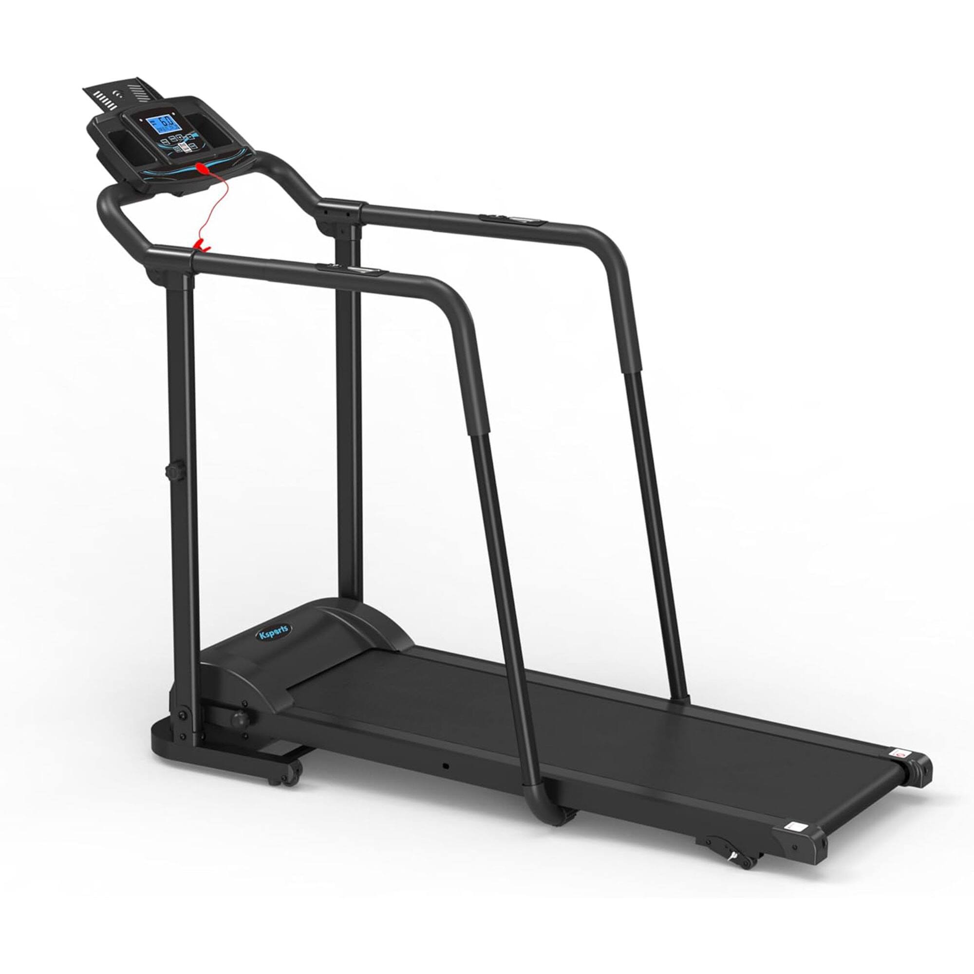 Front. Ksports - Ksports Advanced Rehab Treadmill 2.25 Horsepower Motor, Bluetooth Kinomap, Black - Black.