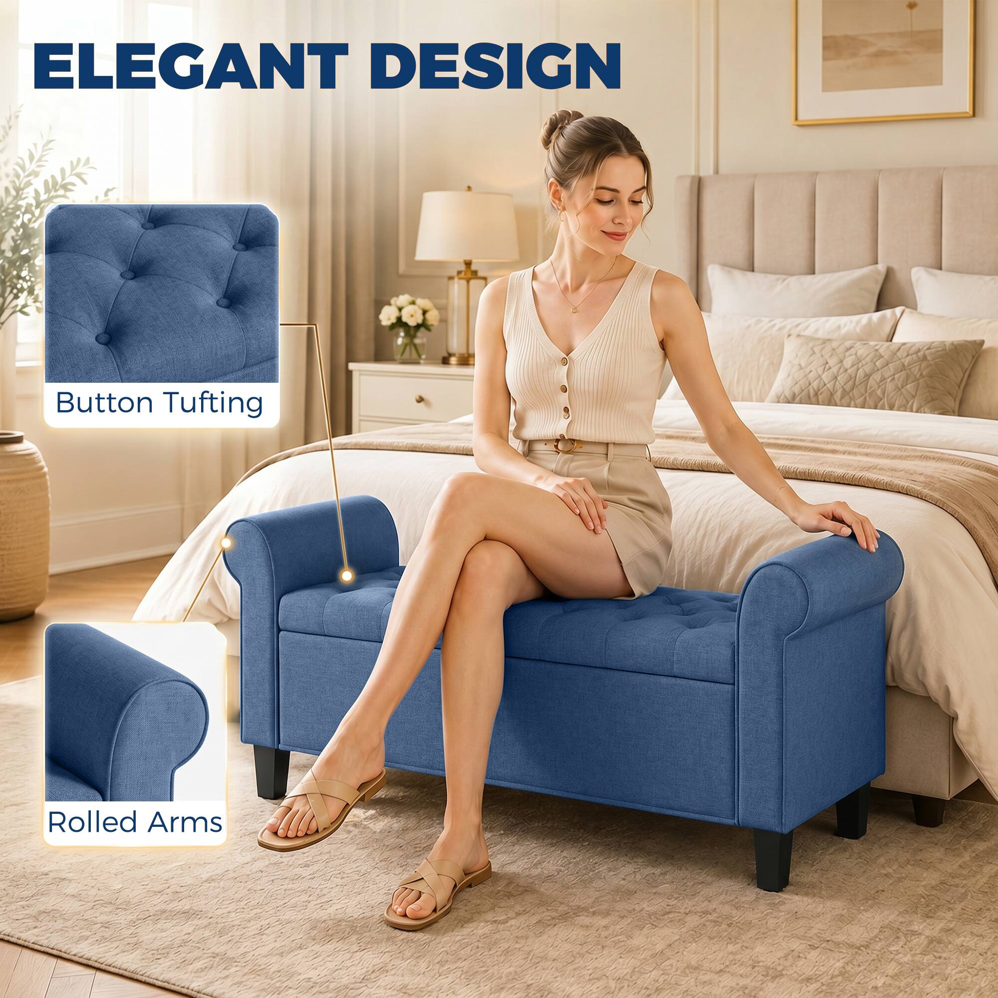 ELEGANT DESIGN

Button Tufting

Rolled Arms