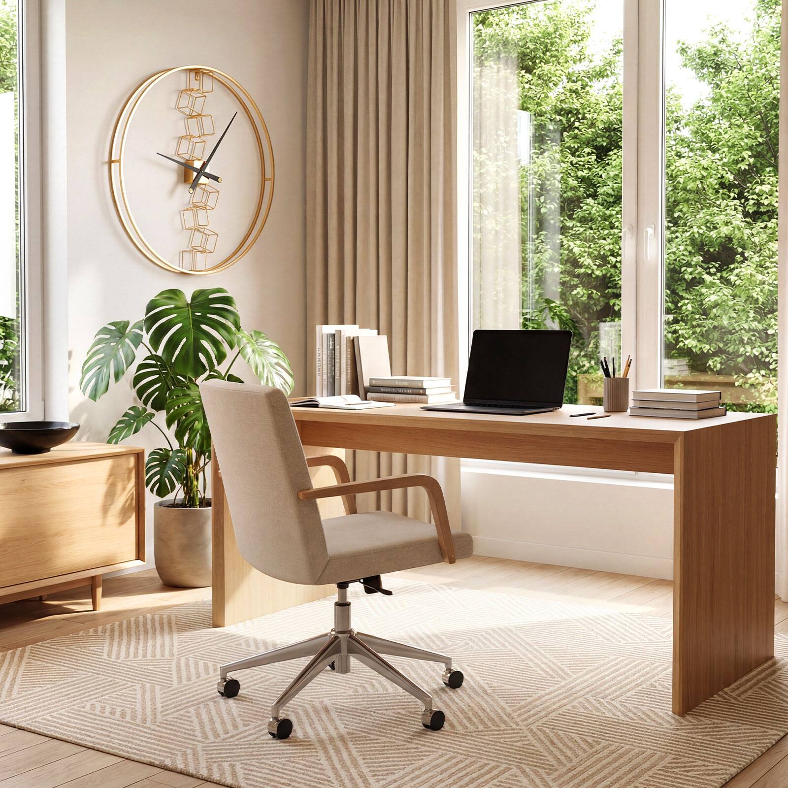 Alt View 3. Costway - Costway Large Wall Clock,27" Nordic Style Big Metal Clock, Non-Ticking Decorative Clock - Yellow.