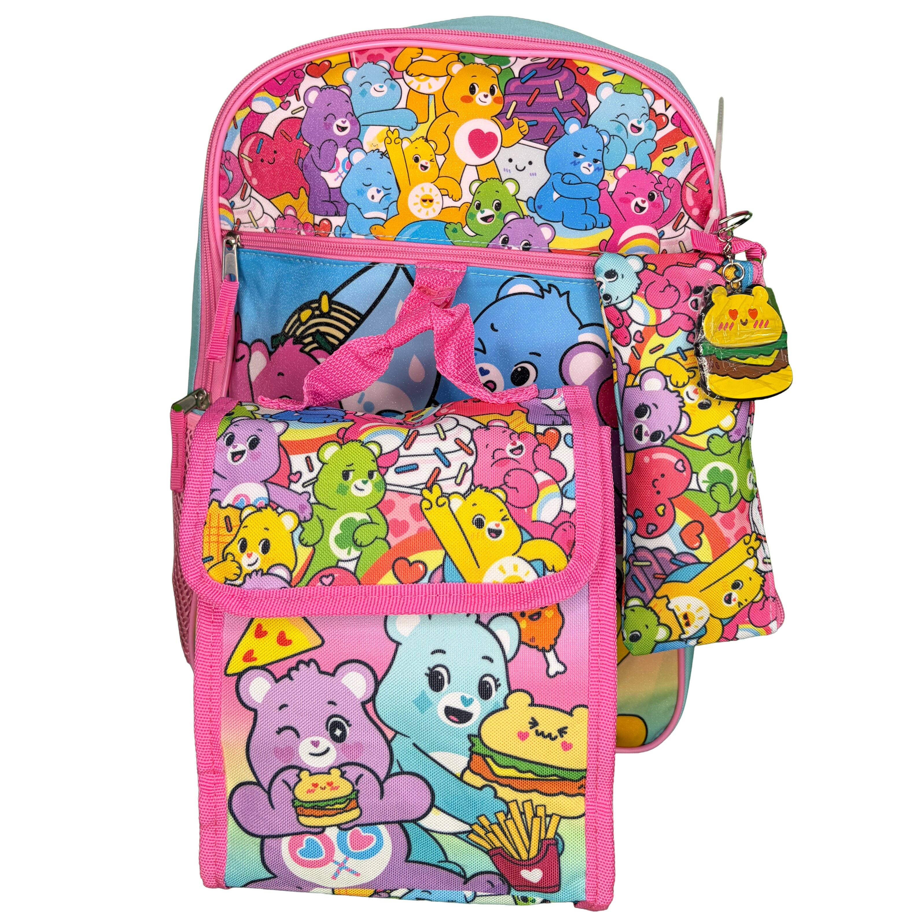 Alt View 3. Care Bears - Girls Care Bear 16" Backpack for School with Rectangular Lunch Bag, 5 Piece Set - Assorted Pre-Pack.