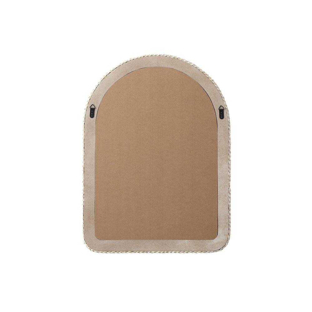 Angle. Elegant Decor - Arch Cornhusk Mirror 27x36 in Linen White - Linen White.
