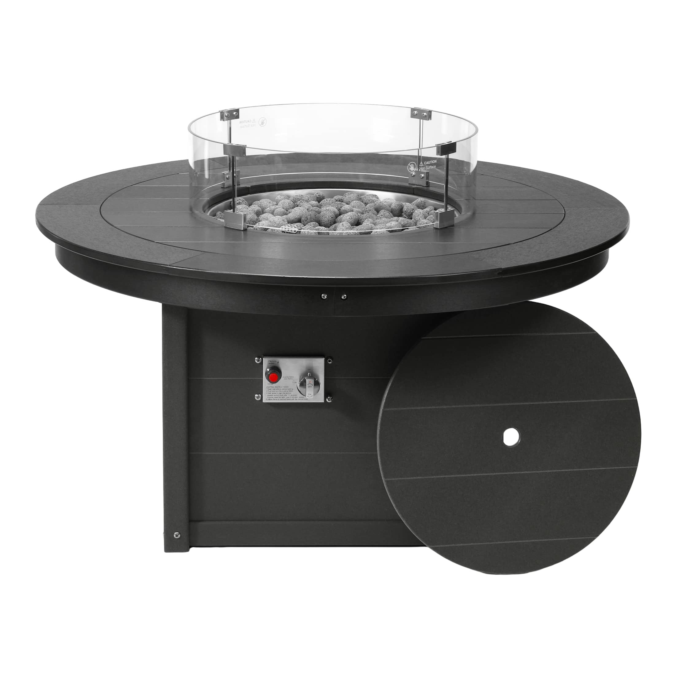 "WestinTrends - Helios 47"" Modern Outdoor 55,000 BTU Patio Propane Round Fire Pit Table - Gray" price history on PriceWatchPro