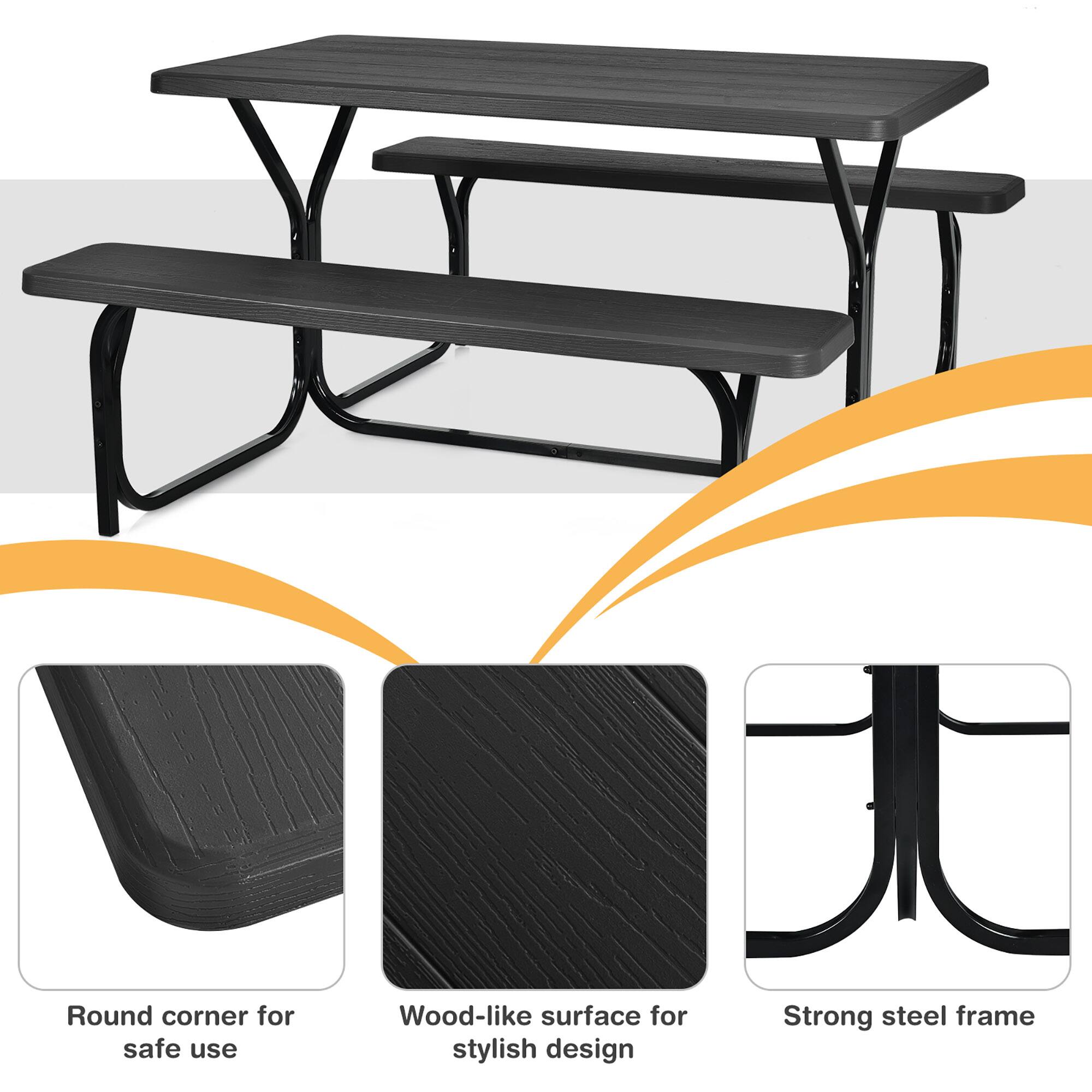- Round corner for safe use
- Wood-like surface for stylish design
- Strong steel frame
