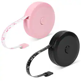 Garnen - 2x Body Measuring Tape Body Tape Measure, 60" Flexible & Retractable Measuring Tape for Body Measurements Sewing Fabric - Pink|Black