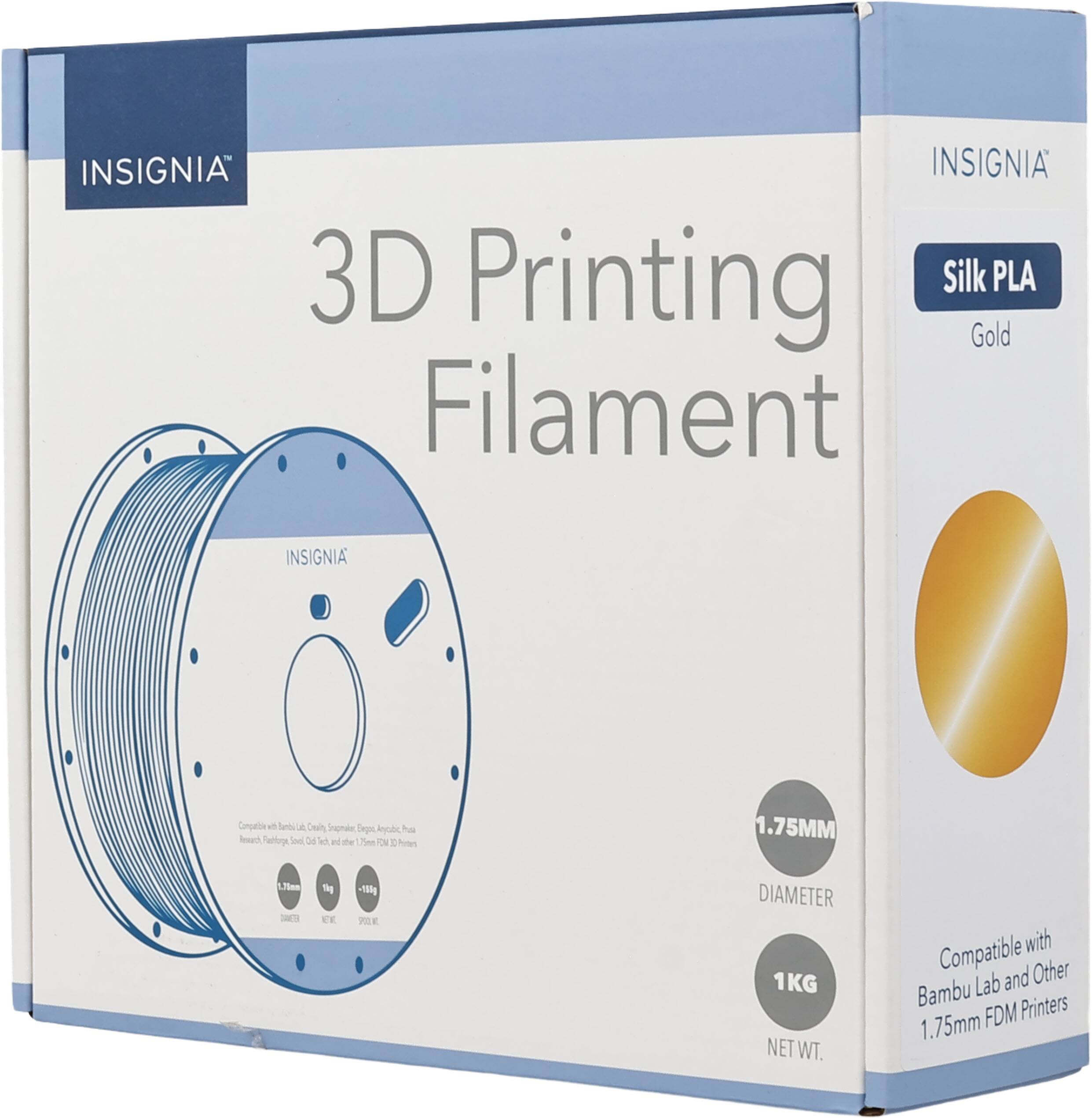 INSIGNIA 3D Printing Silk PLA Gold Filament - 1.75MM DIAMETER 1KG NET WT. Compatible with Bambu Lab and Other 1.75mm FDM Printers