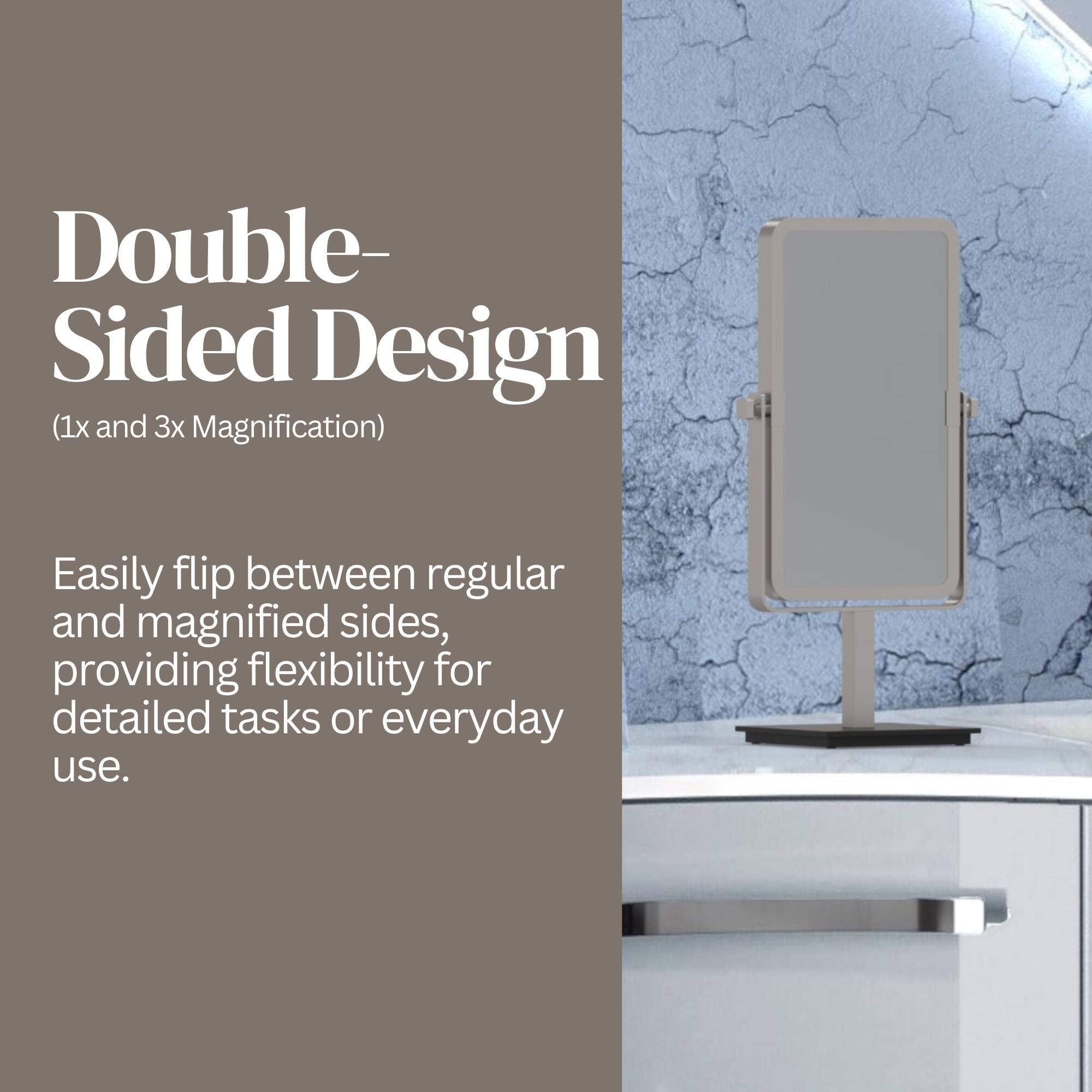 Double-Sided Design (1x and 3x Magnification)  
Easily flip between regular and magnified sides, providing flexibility for detailed tasks or everyday use.