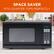 SPACE SAVER FITS COUNTER TOPS PERFECTLY 3:45 POTATO VEGETABLE PIZZA BEVERAGES FOOD REHEAT 1 2 3 4 5 6 7 8 9 CLOCK RESET POWER TIMER COOK DEFROST SPEED START STOP