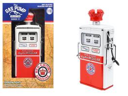 Greenlight - 1954 Tokheim 350 Twin Gas Pump "Red Crown Gasoline" "Vintage Gas Pumps" Series 17 1/18 - White and Red