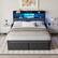 Angle. Furnulem - Upholstered Bed Frame with 2 Storage Drawers Modern Platform Bed with Charging Station & LED Light - Black.