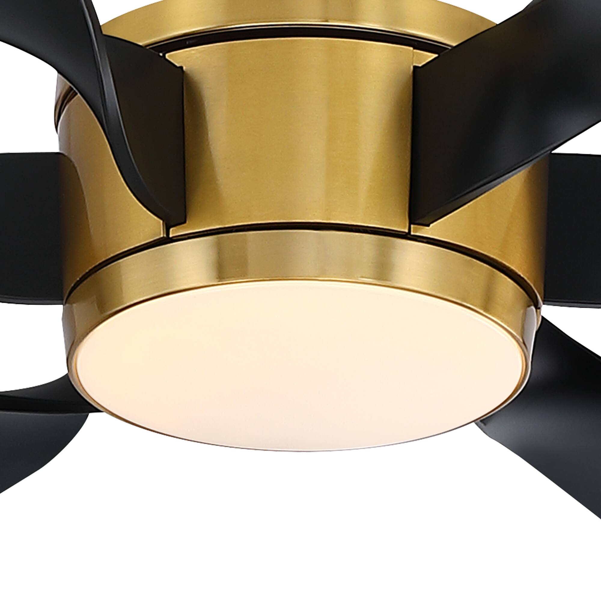 Alt View 6. Parrot Uncle - 60-Inch Modern DC Motor Ceiling Fan with Dimmable LED Light and Remote - Gold.