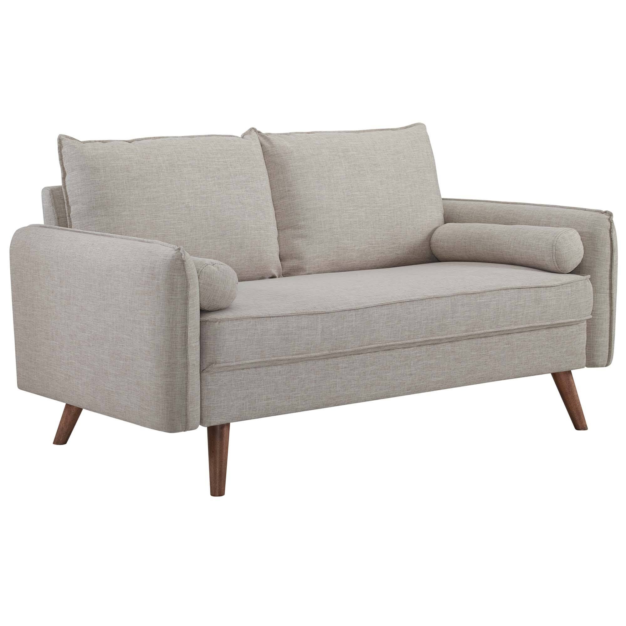 Angle. Modway - Revive Upholstered Fabric Loveseat by Modway - Beige.